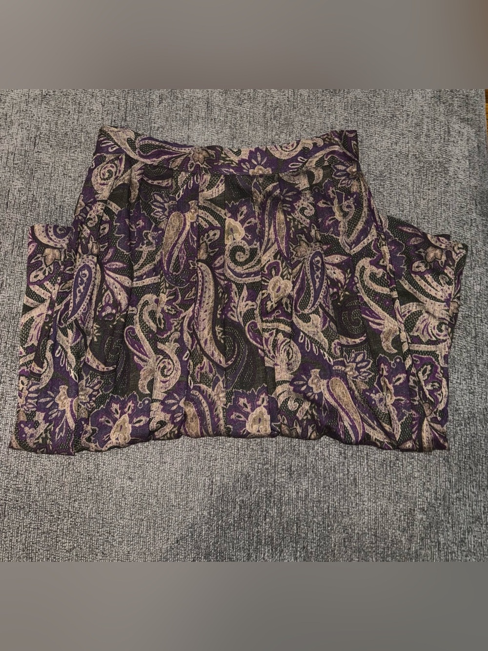 Vintage Dressbarn Purple Paisley Maxi Skirt 1X Whimsigoth Dark Romantic - Picture 7 of 10